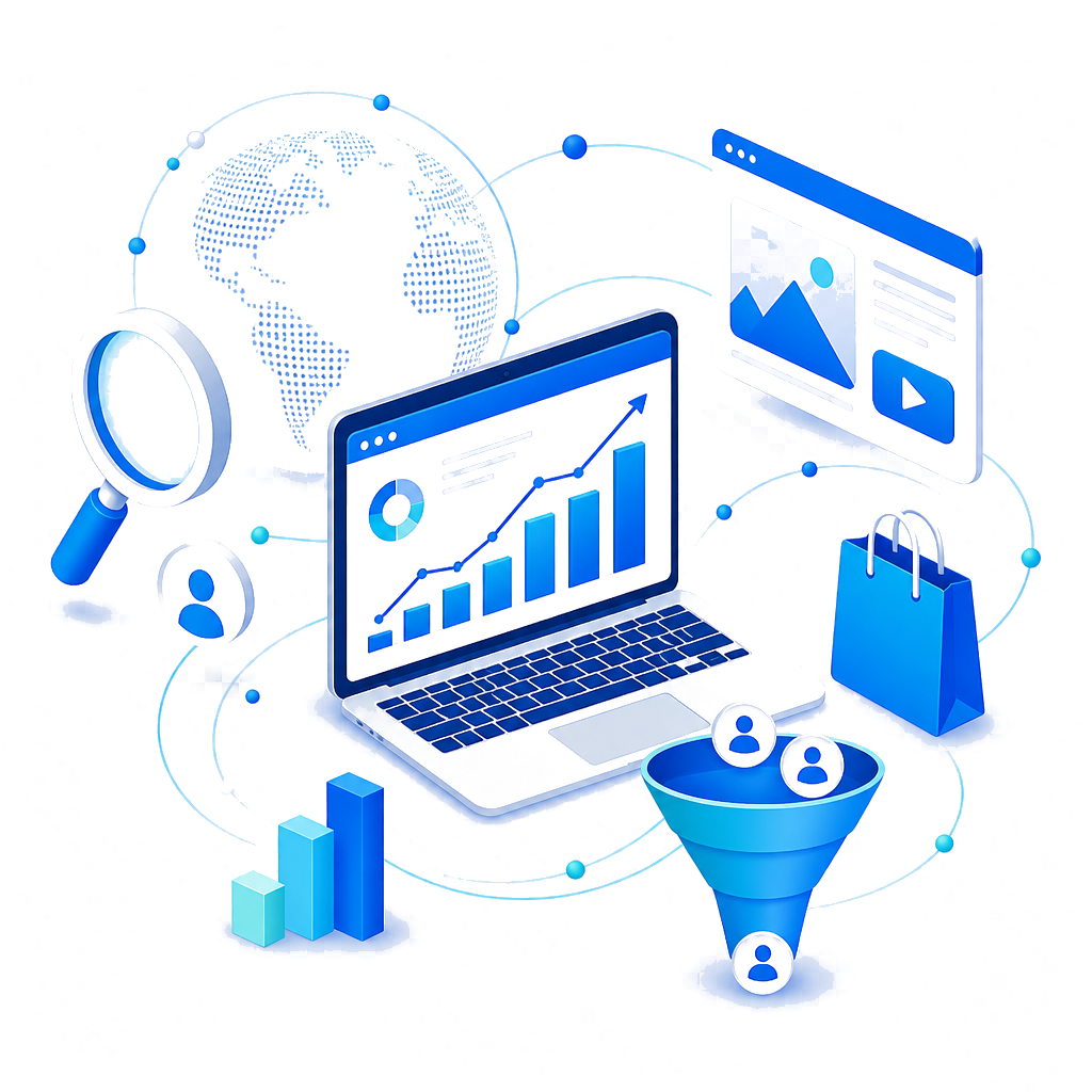 Digital marketing services illustration